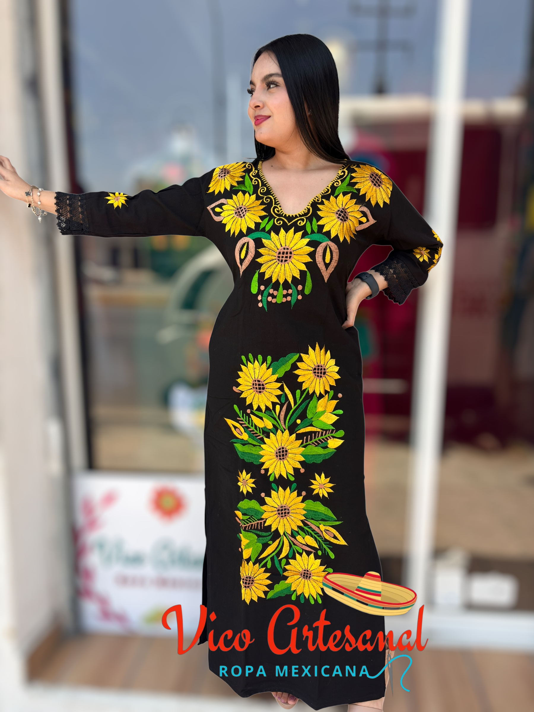 VESTIDO GIRASOL MANGA LARGA 🌻