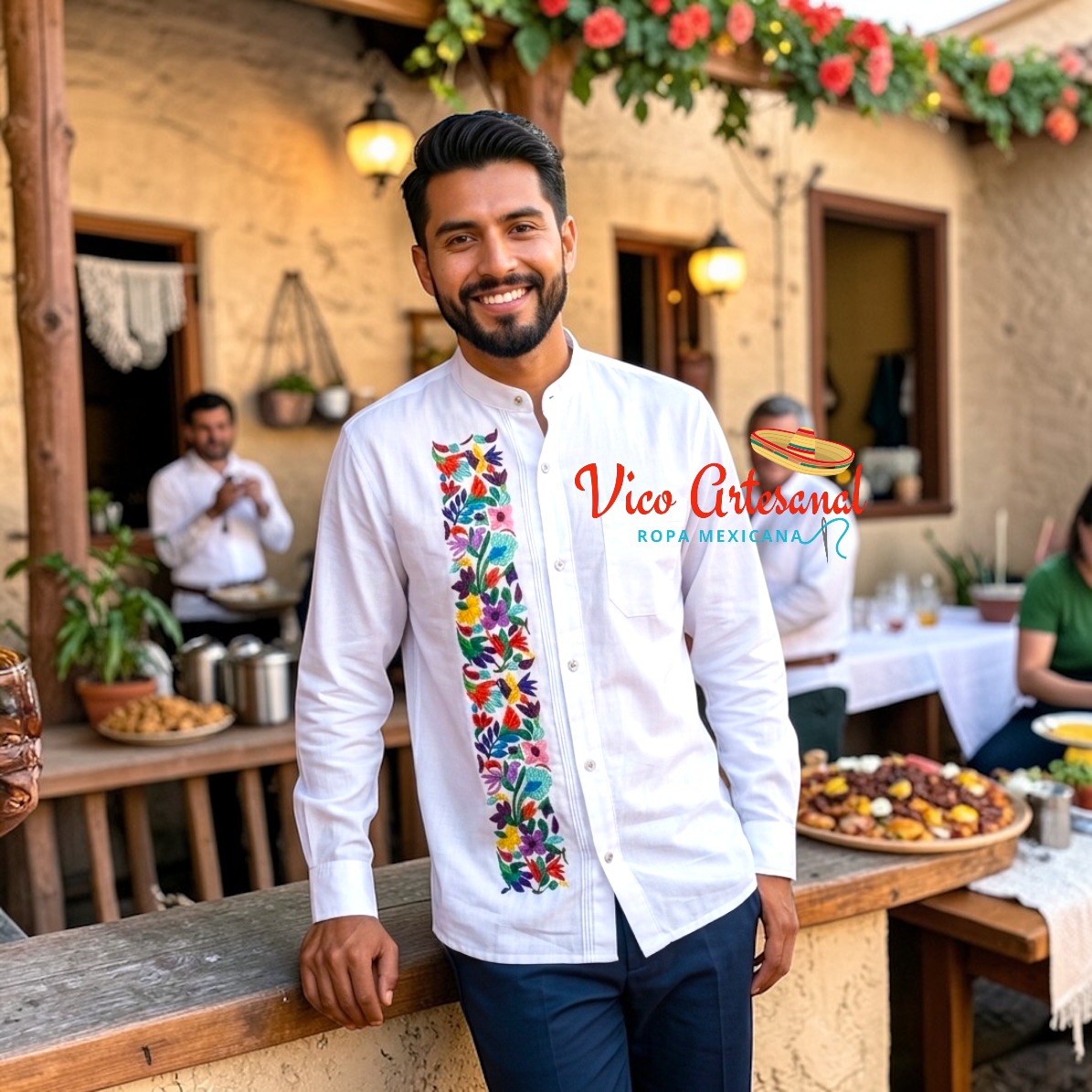 Camisa manga larga bordada