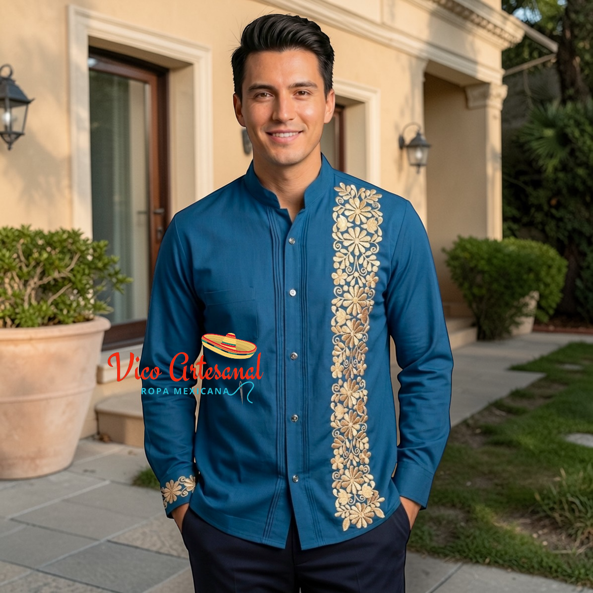 Camisa manga larga bordada - Imagen 7
