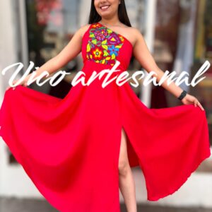 Vestido unimanga corta